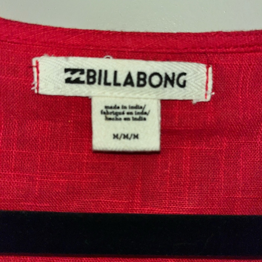 Billabong Red Long-Sleeve Romper with Tie Waist - Picture 6 of 9
